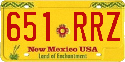 NM license plate 651RRZ