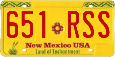 NM license plate 651RSS