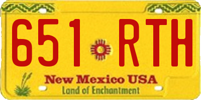 NM license plate 651RTH