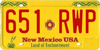 NM license plate 651RWP
