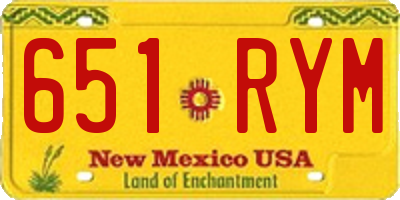 NM license plate 651RYM