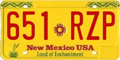 NM license plate 651RZP