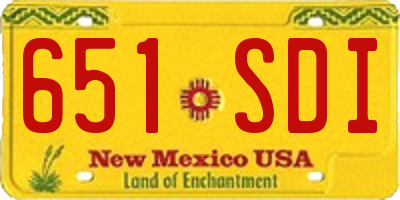 NM license plate 651SDI