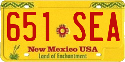 NM license plate 651SEA