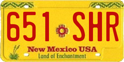 NM license plate 651SHR