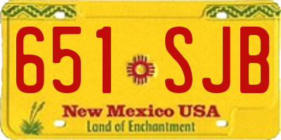 NM license plate 651SJB