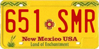 NM license plate 651SMR