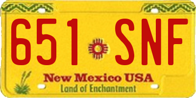 NM license plate 651SNF
