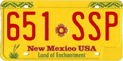 NM license plate 651SSP
