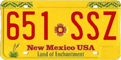 NM license plate 651SSZ