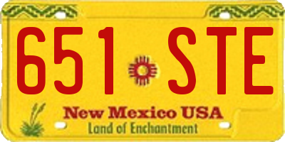 NM license plate 651STE