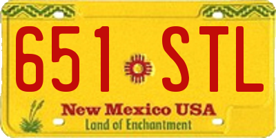 NM license plate 651STL