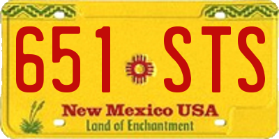 NM license plate 651STS