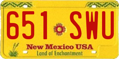 NM license plate 651SWU