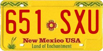 NM license plate 651SXU