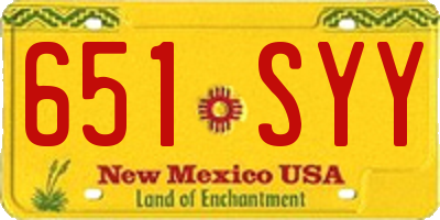 NM license plate 651SYY