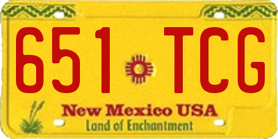 NM license plate 651TCG