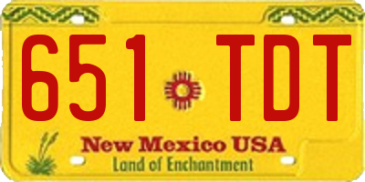 NM license plate 651TDT
