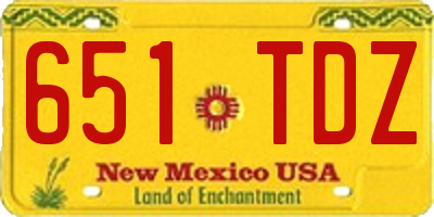 NM license plate 651TDZ