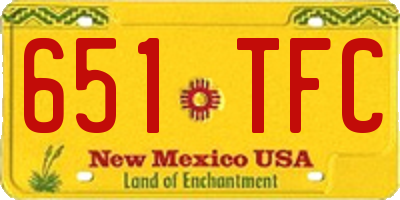 NM license plate 651TFC