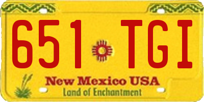NM license plate 651TGI
