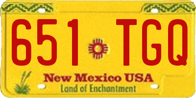 NM license plate 651TGQ