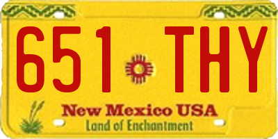 NM license plate 651THY