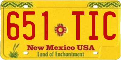 NM license plate 651TIC
