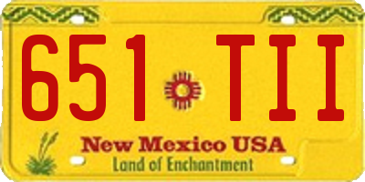 NM license plate 651TII