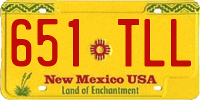 NM license plate 651TLL