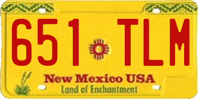 NM license plate 651TLM