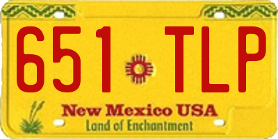 NM license plate 651TLP