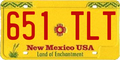 NM license plate 651TLT