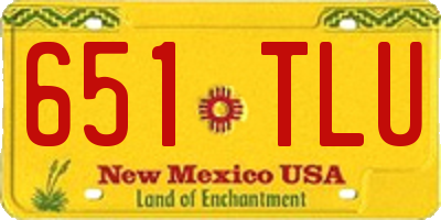 NM license plate 651TLU