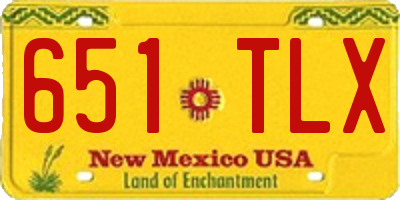 NM license plate 651TLX