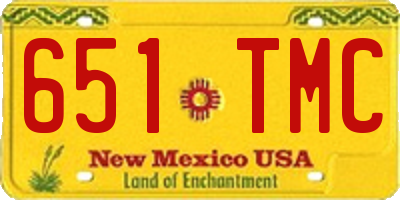 NM license plate 651TMC
