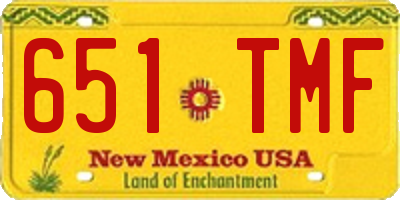 NM license plate 651TMF