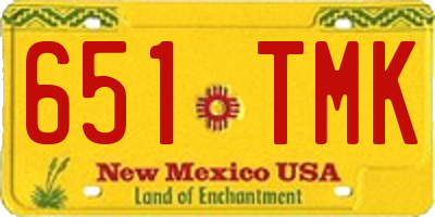 NM license plate 651TMK