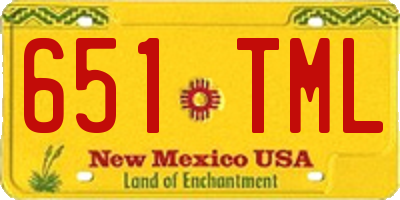 NM license plate 651TML