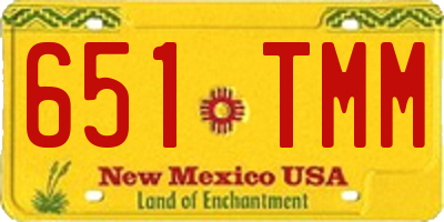 NM license plate 651TMM