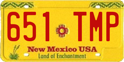 NM license plate 651TMP
