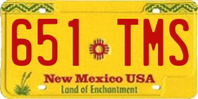 NM license plate 651TMS