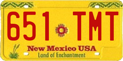 NM license plate 651TMT