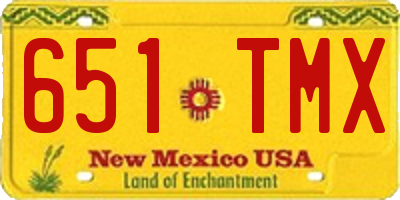 NM license plate 651TMX