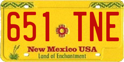 NM license plate 651TNE