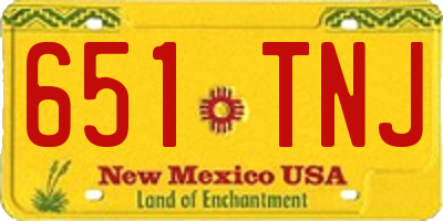 NM license plate 651TNJ