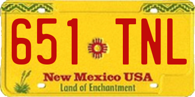 NM license plate 651TNL