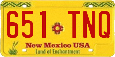 NM license plate 651TNQ