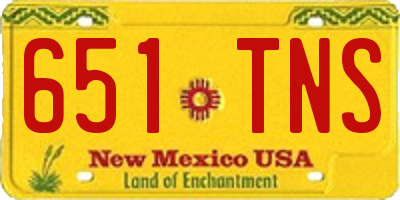 NM license plate 651TNS