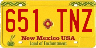 NM license plate 651TNZ